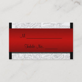 Schwarz-weiß Red Bohemisch Posh Wedding Platzkarte