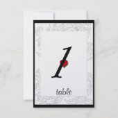 Schwarz-weiß Red Bohemisch Posh Wedding Table card Einladung (Rückseite)