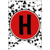 Schwarz-weiß Red Dalmatiner Happy Birthday Party Wimpelkette (Zweite Fahne)