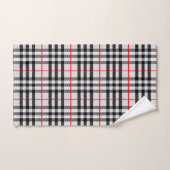 Schwarz-weiß Red Gingham | Klassisches Scheckgeweb Badhandtuch Set (Handtuch)