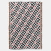 Schwarz-weiß Red Gingham | Klassisches Scheckgeweb Decke (Vorderseite Vertikal)