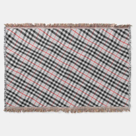 Schwarz-weiß Red Gingham | Klassisches Scheckgeweb Decke (Vorderseite)
