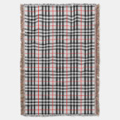 Schwarz-weiß Red Gingham | Klassisches Scheckgeweb Decke (Vorderseite Vertikal)