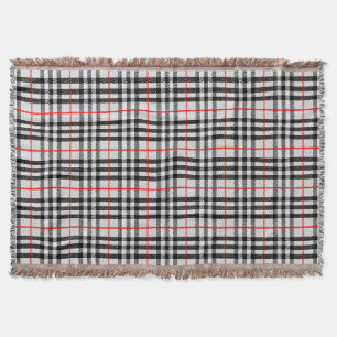 Schwarz-weiß Red Gingham Klassisches Scheckgeweb Decke