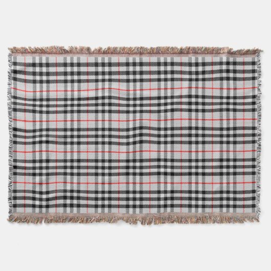 Schwarz-weiß Red Gingham | Klassisches Scheckgeweb Decke (Vorderseite)