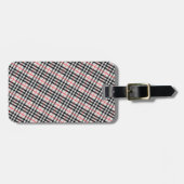 Schwarz-weiß Red Gingham | Klassisches Scheckgeweb Gepäckanhänger (Vorderseite horizontal)