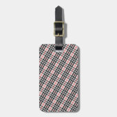 Schwarz-weiß Red Gingham | Klassisches Scheckgeweb Gepäckanhänger (Vorderseite vertikal)