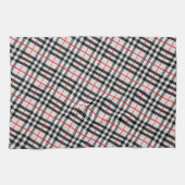 Schwarz-weiß Red Gingham | Klassisches Scheckgeweb Geschirrtuch (Horizontal)
