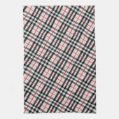 Schwarz-weiß Red Gingham | Klassisches Scheckgeweb Geschirrtuch (Vertikal)