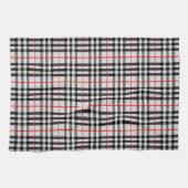 Schwarz-weiß Red Gingham | Klassisches Scheckgeweb Geschirrtuch (Horizontal)