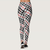 Schwarz-weiß Red Gingham | Klassisches Scheckgeweb Leggings (Rückseite)