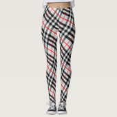 Schwarz-weiß Red Gingham | Klassisches Scheckgeweb Leggings (Vorderseite)