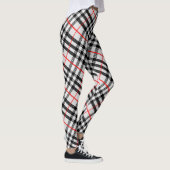 Schwarz-weiß Red Gingham | Klassisches Scheckgeweb Leggings (Rechts)