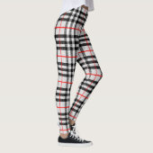 Schwarz-weiß Red Gingham | Klassisches Scheckgeweb Leggings (Rechts)