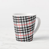 Schwarz-weiß Red Gingham | Klassisches Scheckgeweb Milchtasse (Rechte Ecke)