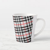 Schwarz-weiß Red Gingham | Klassisches Scheckgeweb Milchtasse (Rechts)