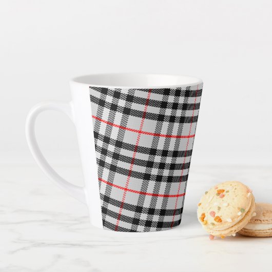Schwarz-weiß Red Gingham | Klassisches Scheckgeweb Milchtasse (Beispiel)
