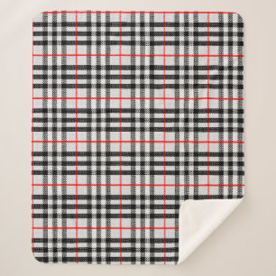 Schwarz-weiß Red Gingham   Klassisches Scheckgeweb Sherpadecke