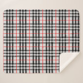 Schwarz-weiß Red Gingham | Klassisches Scheckgeweb Sherpadecke (Vorderseite (Horizontal))