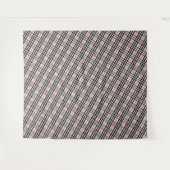 Schwarz-weiß Red Gingham | Klassisches Scheckgeweb Wandteppich (Vorderseite (Horizontal))