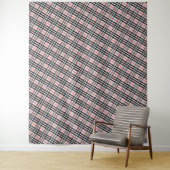 Schwarz-weiß Red Gingham | Klassisches Scheckgeweb Wandteppich (Beispiel)