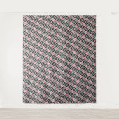 Schwarz-weiß Red Gingham | Klassisches Scheckgeweb Wandteppich (Vorderseite)