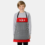 Schwarz-weiß Red Kariert Gingerbrot Männer Kleine Schürze (Getragen)