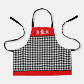 Schwarz-weiß Red Kariert Gingerbrot Männer Kleine Schürze (Vorderseite)