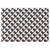 Schwarz-weiß Red Modern Vintag Tischdecke (Vorderseite (Horizontal))