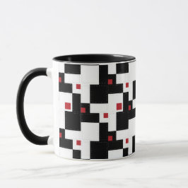 Schwarz-weiß Red Modern Vintage Patchwork-Tasse Tasse