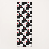 Schwarz-weiß Red Modern Vintage Patchwork Yogamatte (Vorderseite)