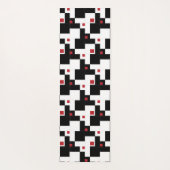 Schwarz-weiß Red Modern Vintage Patchwork Yogamatte (Rückseite)
