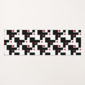 Schwarz-weiß Red Modern Vintage Patchwork Yogamatte (Vorderseite (Horizontal))