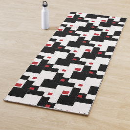 Schwarz-weiß Red Modern Vintage Patchwork Yogamatte