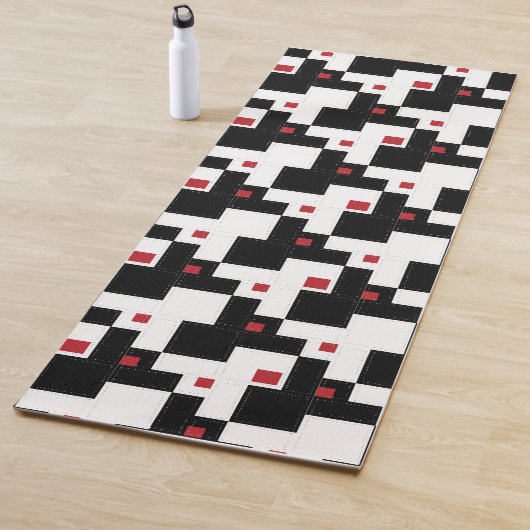 Schwarz-weiß Red Modern Vintage Patchwork Yogamatte (Beispiel)