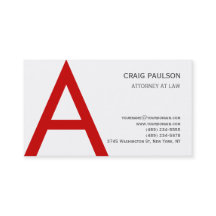 Schwarz-weiß Red Monogram-Anwaltskarte