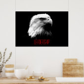 Schwarz-weiß Red Motivation Leadership Eagle Poste Poster (Küche)