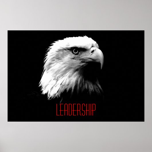 Schwarz-weiß Red Motivation Leadership Eagle Poste Poster (Vorne)