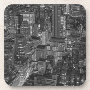 Schwarz-weiß Red New York City Skyline Untersetzer