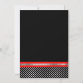 Schwarz-weiß Red Polka Dot Abschluss Einladung (Rückseite)