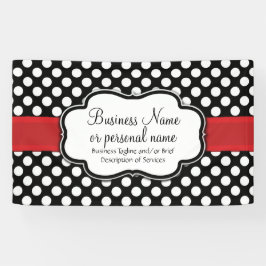 Schwarz-weiß Red Polka Dot Retro Niedlich Consulta Banner