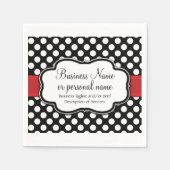Schwarz-weiß Red Polka Dot Retro Niedlich Consulta Serviette (Vorderseite)