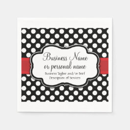 Schwarz-weiß Red Polka Dot Retro Niedlich Consulta Serviette