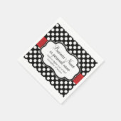 Schwarz-weiß Red Polka Dot Retro Niedlich Consulta Serviette (Ecke)