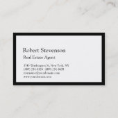 Schwarz-weiß Red Real Anwesen Agent Business Card Visitenkarte (Rückseite)