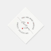 Schwarz-weiß Red Simple Minimalistische Liebe Vale Serviette (Ecke)