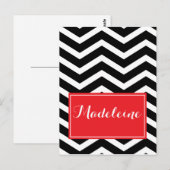 Schwarz-weiß Red Zickzack Custom Postkarte (Vorne/Hinten)