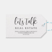 Schwarz-weiß reden wir über echte Kontaktinformati Geschenkanhänger (Vorderseite (Horizontal))