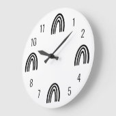 Schwarz/Weiß Regenbogen Kids Wall Clock Große Wanduhr (Winkel)