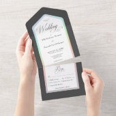 Schwarz-Weiß-Regenbogen Modernes Abendessen All In One Einladung (Abreißen)
